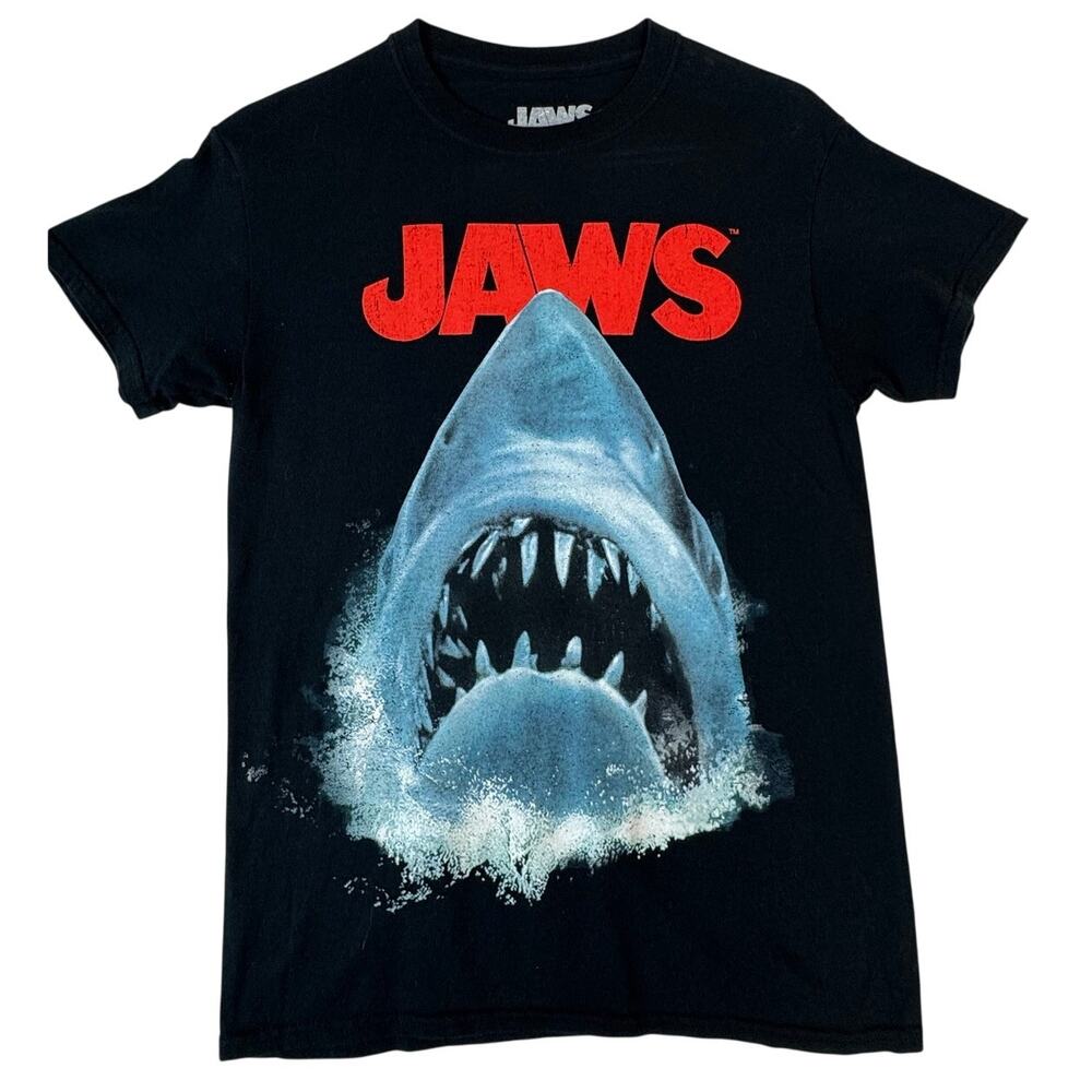 Jaws T Shirt S Black Shark Movie Graphic Universal Studios NWOT